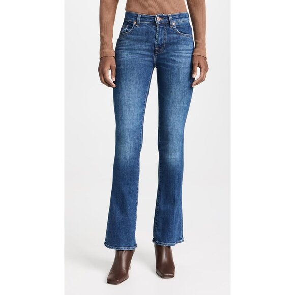 Womens Bootcut Jeans Cotton Elastane 27 Stretch Denim Vintage Style - Picture 2 of 6